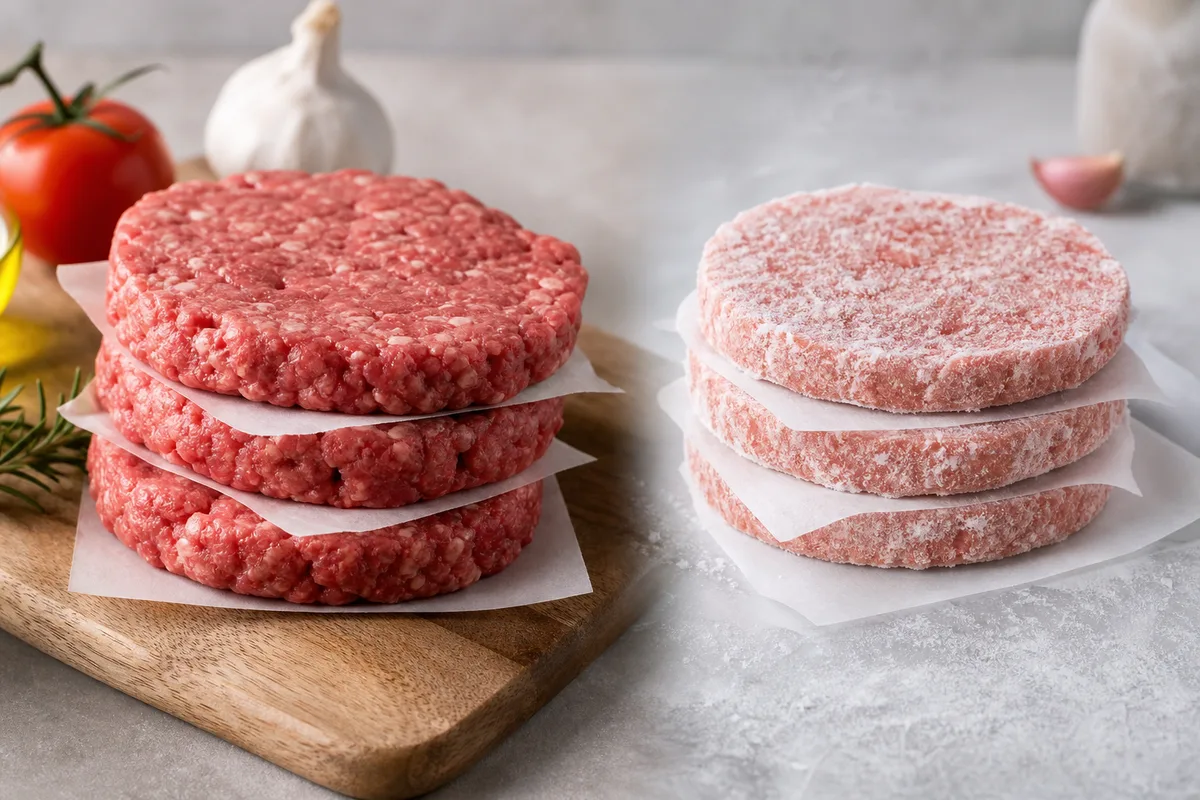 frozen vs thawed burger comparison