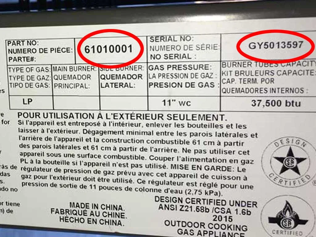 gas grill warranty registration