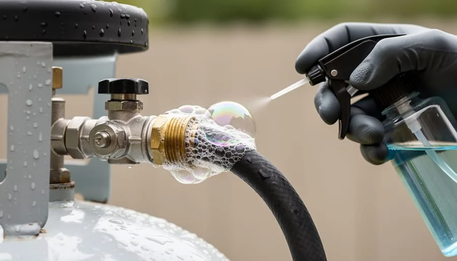 soapy water leak test