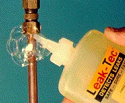 soapy water leak test