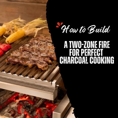two-zone charcoal grill setup
