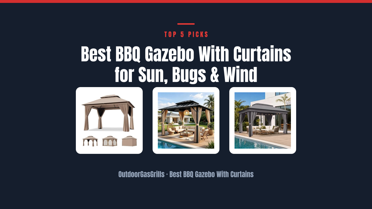 Best BBQ Gazebo With Curtains for Sun, Bugs & Wind